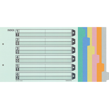 コクヨ カラー仕切カード(ファイル用・6山見出し) A4ヨコ 2穴 6色+扉紙 シキ-115 1パック(10組)