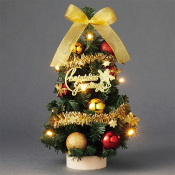 函館クリスマスファクトリー テーブルツリー ミニデコ丸PET ゴールド 1個