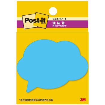 3M ポスト・イット 強粘着シルエットノート 50×69mm フキダシ1 SSS-FKU1 1パック(3冊)