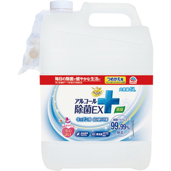 アース製薬 らくハピ アルコール除菌EX 詰替用 5L 1本