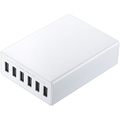 サンワサプライ USB充電器 6ポート 合計12A ホワイト ACA-IP67W 1個