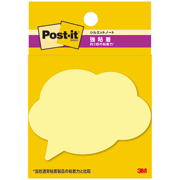 3M ポスト・イット 強粘着シルエットノート 50×69mm フキダシ2 SSS-FKU2 1パック(3冊)
