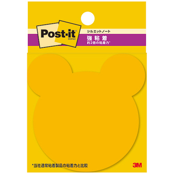 3M ポスト・イット 強粘着シルエットノート 69×69mm クマ SSS-BEU 1パック(3冊)