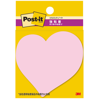 3M ポスト・イット 強粘着シルエットノート 69×69mm ハート SSS-HEU 1パック(3冊)