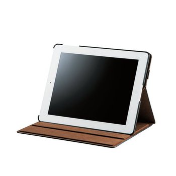 エレコム iPad2/iPad2012用 ソフトレザーカバー 360度回転タイプ ブラック TB-A12360BK 1個