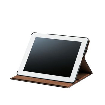 エレコム iPad2/iPad2012用 ソフトレザーカバー 360度回転タイプ ブラック TB-A12360BK 1個