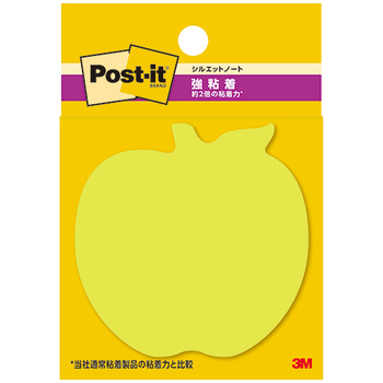 3M ポスト・イット 強粘着シルエットノート 62×62mm アップル SSS-APU 1パック(3冊)