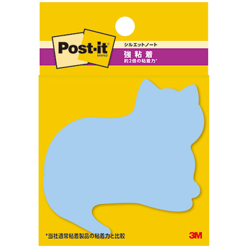 3M ポスト・イット 強粘着シルエットノート 52×69mm ネコ SSS-NEU 1パック(3冊)
