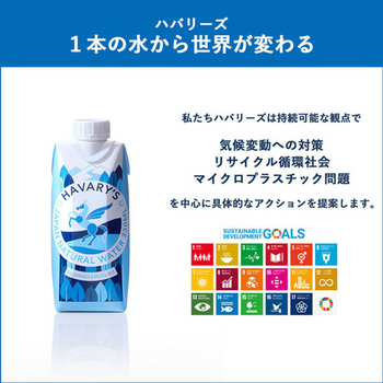 ハバリーズ HAVARYS JAPAN NATURAL WATER 330mL 紙パック 1セット(24本:12本×2ケース)