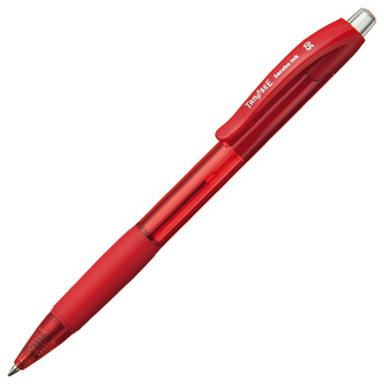 TANOSEE ノック式油性ボールペン(なめらかインク) 0.5mm 赤 1本