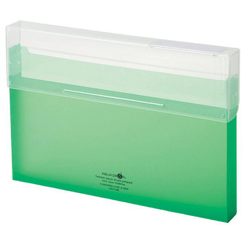 リヒトラブ AQUA DROPs コングレスケース A4ヨコ 300枚収容 黄緑 A-5024-6 1個