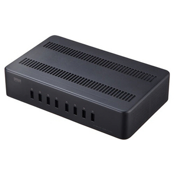 サンワサプライ USB充電スタンド(8ポート・合計19.2A・高耐久タイプ) ブラック ACA-STN74BK 1個