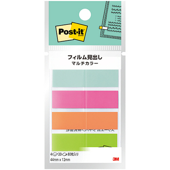 3M ポスト・イット フィルム見出し マルチカラー1 44×12mm 688MC-1N 1パック(4冊)