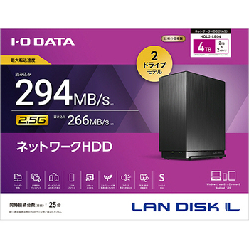 アイオーデータ LAN DISK L 2.5GbE対応 2ドライブ ネットワークHDD 4TB HDL2-LE04 1台