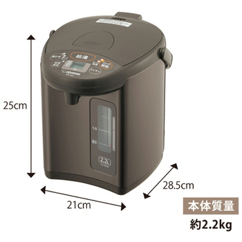 象印 マイコン沸とう電動ポット 2.2L メタリックブラウン CD-WZ22-TM 1台