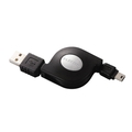 エレコム 巻き取り式 USB2.0準拠モバイルケーブル (A)オス-mini(B)オス ブラック 1.5m USB-RLM515 1個