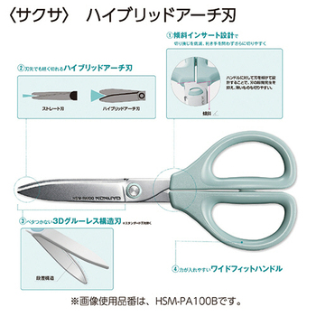 コクヨ ハサミ(サクサ) グルーレス刃 刃渡り65mm ホワイト HSM-PA100W 1本