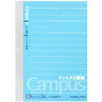 コクヨ キャンパスノート(ドット入り罫線) A7変形 B罫 30枚 ノ-242BTN 1冊