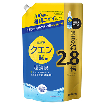 P&G レノア クエン酸in超消臭 さわやかシトラスの香り(微香) つめかえ用 超特大 1080ml 1個