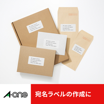 エーワン ラベルシール[プリンタ兼用] 強粘着タイプ マット紙・ホワイト A4 12面 86.4×42.3mm 四辺余白付 78212 1冊(18シート)