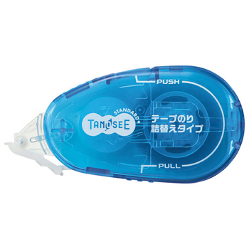 TANOSEE テープのり(リフィル式 ドットタイプ) 本体 コンパクト 8.4mm×15m ブルー 1個