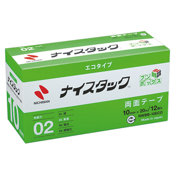 ニチバン ナイスタック エコタイプ 両面テープ ブンボックス 大巻 10mm×20m NWBB-10ECO 1パック(12巻)