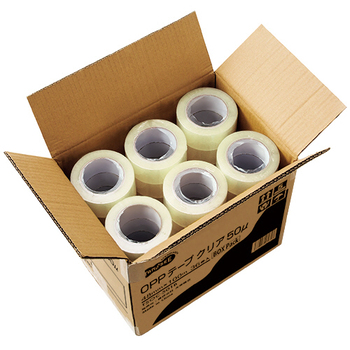 TANOSEE OPPテープ 薄手 厚さ0.05mm 48mm×100m 1セット(180巻:36巻×5箱)