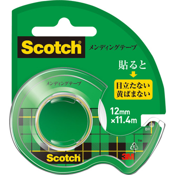 3M スコッチ メンディングテープ 使い切りタイプ 小巻 12mm×11.4m ディスペンサー付 CM-12 1個