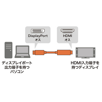 サンワサプライ DisplayPort-HDMI変換ケーブル ブラック 1m KC-DPHDA10 1本