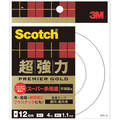 3M スコッチ 超強力両面テープ プレミアゴールド (スーパー多用途) 12mm×4m SPS-12 1巻