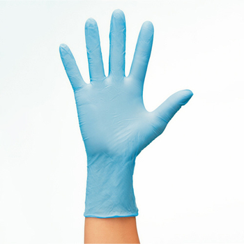 川西工業 ニトリル 使いきり極薄手袋 粉付 ブルー SS #2044 1箱(100枚)