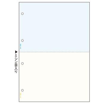 ヒサゴ マルチプリンタ帳票 A4 カラー 2面(ブルー/クリーム) 4穴 BP2011 1冊(100枚)