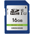 グリーンハウス SDHCメモリーカード 16GB UHS-I Class10 GH-SDC-UA16G 1枚