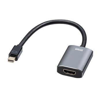 サンワサプライ ミニDisplayPort-HDMI変換アダプタ HDR対応 ブラック 15cm AD-MDPHDR01 1個