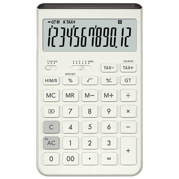 カシオ Comfy デザイン電卓 12桁 ジャストタイプ オフホワイト JT-200T-WE-N 1台