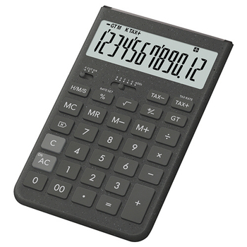 カシオ Comfy デザイン電卓 12桁 ジャストタイプ ダークグレー JT-200T-GY-N 1台