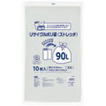 TANOSEE リサイクルポリ袋(ストレッチ) 透明 90L 1パック(10枚)
