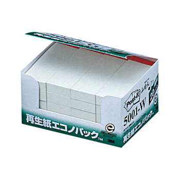 3M ポスト・イット エコノパック ふせん 再生紙 75×25mm ホワイト(赤帯入) 5001-W 1パック(20冊)
