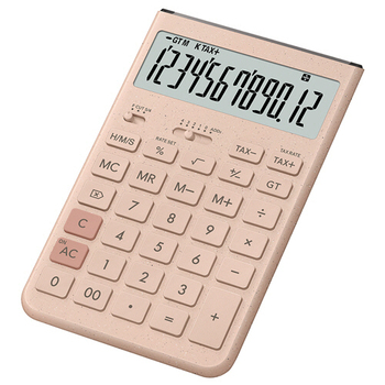 カシオ Comfy デザイン電卓 12桁 ジャストタイプ グレイッシュピンク JT-200T-PK-N 1台