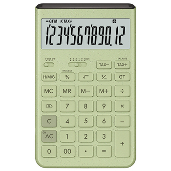 カシオ Comfy デザイン電卓 12桁 ジャストタイプ グレイッシュグリーン JT-200T-GN-N 1台