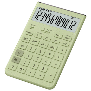 カシオ Comfy デザイン電卓 12桁 ジャストタイプ グレイッシュグリーン JT-200T-GN-N 1台