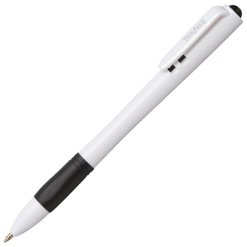 TANOSEE ノック式油性ボールペン グリップ付 0.7mm 黒 (軸色:白) 1パック(10本)