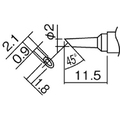 白光 こて先 2BC型 溝付 はんだめっき 1mm T12-BCM2 1本