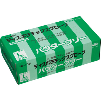 エブノ ディスポラテックスグローブ No.455 パウダーフリー L 1セット(2000枚:100枚×20箱)