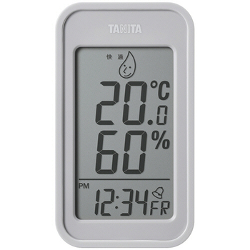 タニタ デジタル温湿度計 ウォームグレー TT-589-GY 1個