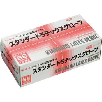 エブノ スタンダードラテックスグローブ No.430 パウダーイン SS 1セット(2000枚:100枚×20箱)